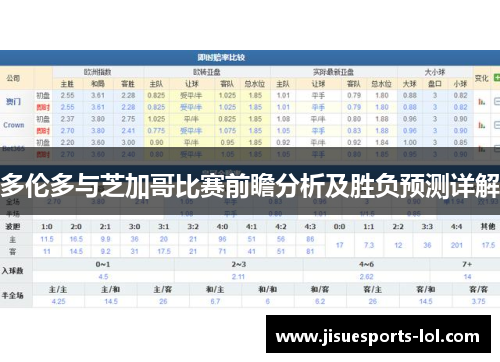 多伦多与芝加哥比赛前瞻分析及胜负预测详解